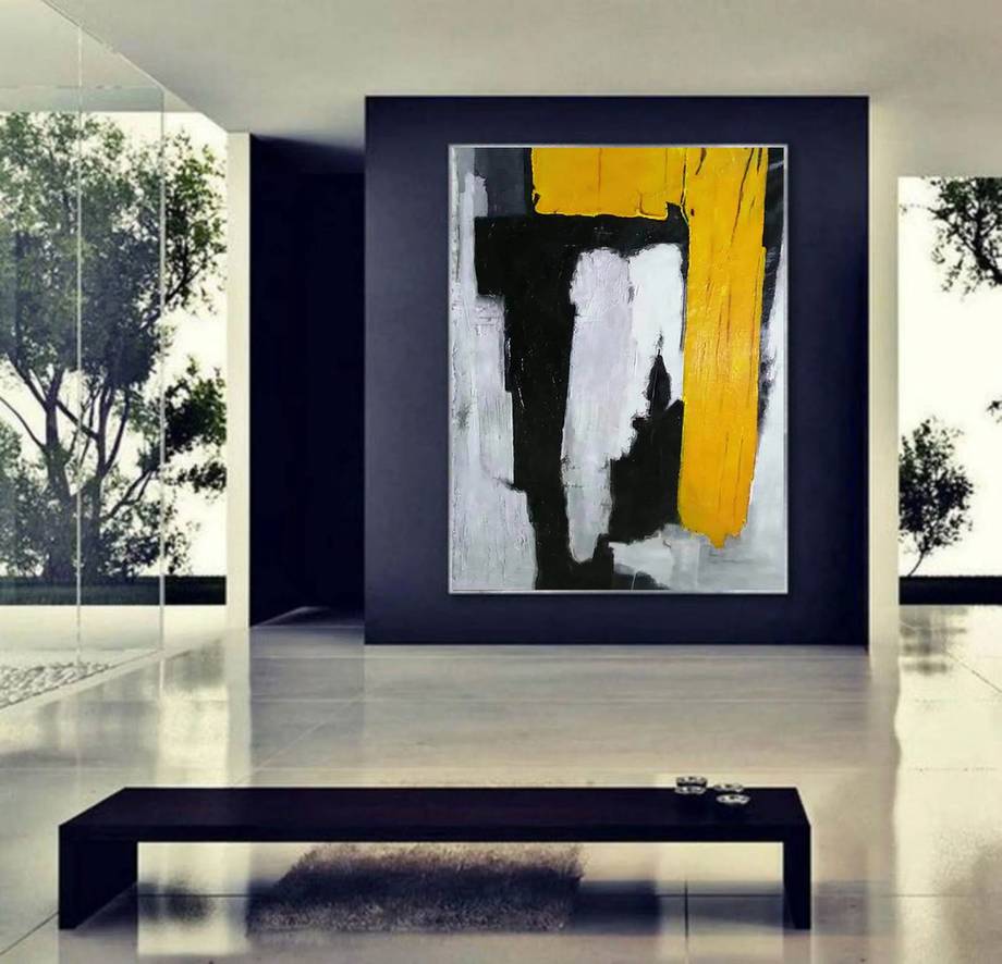 Canvas Original Black Painting Paintings Abstract Canvas Artwork WW40U